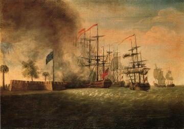 Sir Peter Parker's Attack Against Fort Moultrie Artwork by James Peale