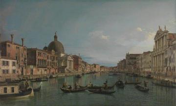 Venice: The Upper Reaches of the Grand Canal with S. Simeone Piccolo Artwork by Giovanni Antonio Canal