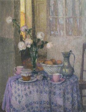 Table In An Interior Artwork by Henri Le Sidaner