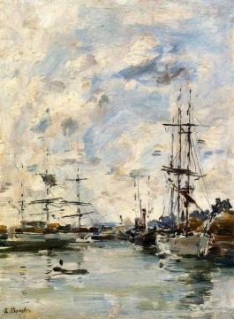 Deauville, the Harbor Artwork by Eugène-Louis Boudin