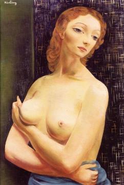 Portrait Of A Young Woman (ingrid Rouge) Artwork by Moise Kisling
