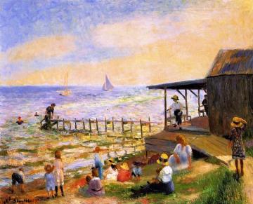 Beach Side Artwork by William James Glackens