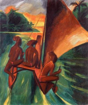 In The Canoe: Outrigger Artwork by Hermann Max Pechstein