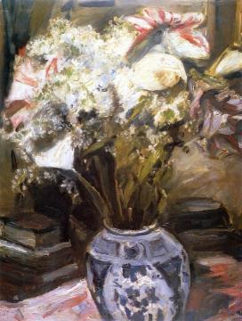 Amaryllis, Calla Lilies and Lilac Artwork by Lovis Corinth