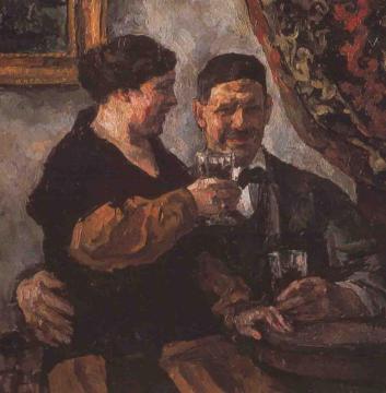 Self-Portrait with Wife Artwork by Pyotr Konchalovsky