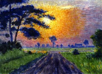 Sunset, Gutenberg Artwork by Oscar Bluemner