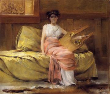 Lady With A Lyre Artwork by Francis Coates Jones
