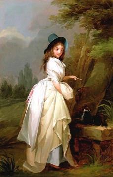 A Young Woman Inscribing a Tree Artwork by Louis Leopold Boilly