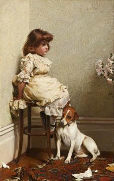 In Disgrace, 1886 Artwork by Charles Burton Barber