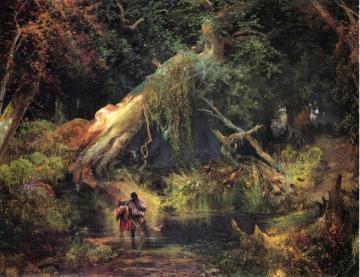 Slave Hunt, Dismal Swamp, Virginia Artwork by Thomas Moran