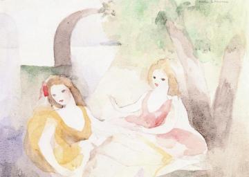 Two Friends by a Bridge Artwork by Marie Laurencin