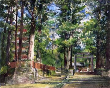 Avenue to the Temple of Iyeyasu, Nikko, Mid-Day Study Artwork by John La Farge