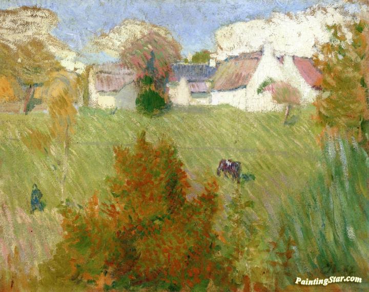 Farm in Pont-Aven Artwork by Émile Bernard