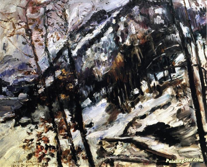 The Herzogstand on Walchensee in the Snow Artwork by Lovis Corinth