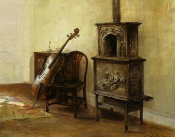 Interior with a Cello Artwork by Carl Vilhelm Holsoe