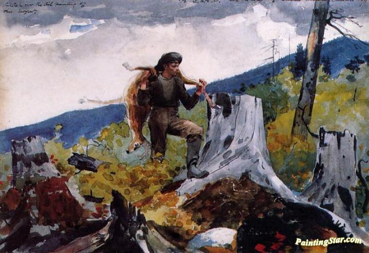 Guide Carrying A Deer Artwork by Winslow Homer
