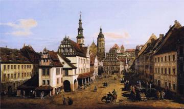 The Marketplace at Pirna Artwork by Bernardo Bellotto