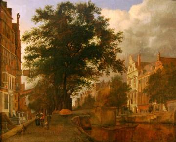 Fantasized Amsterdam cityscape with moat Artwork by Jan van der Heyden