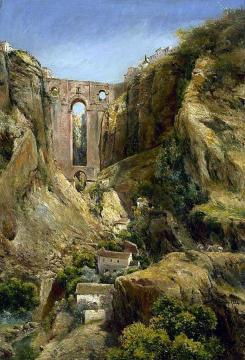 A View Of The Bridge At Ronda Artwork by Manuel Garcia y Rodriguez