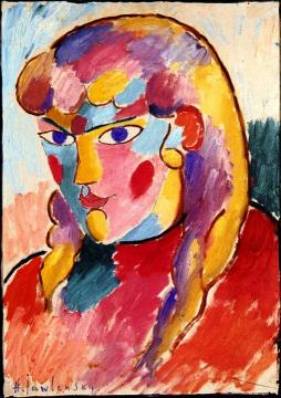 Girl with Blue Eyes and Two Plaits Artwork by Alexej Jawlensky
