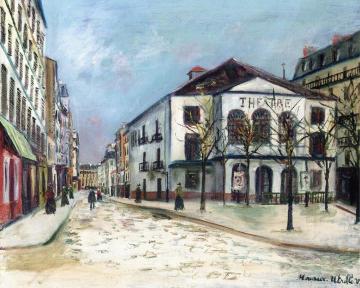 Théâtre de l'Atelier in the Snow Artwork by Maurice Utrillo