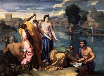 Pharaoh's Daughter Finds Baby Moses Artwork by Nicolas Poussin