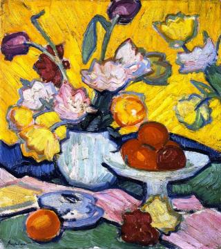 Tulips and Cup Artwork by Samuel John Peploe
