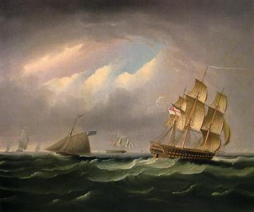H. M. S. Brunswick Artwork by James E. Buttersworth