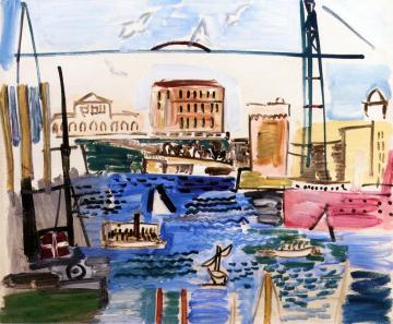The Port and the Transport Bridge, Marseille Artwork by Raoul Dufy