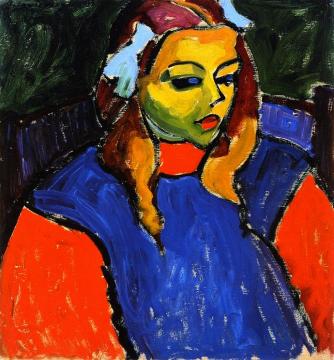 Girl with Green Face Artwork by Alexej Jawlensky