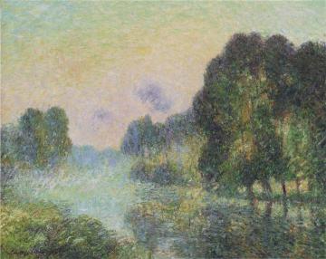 By the Eure River - Fog Effect Artwork by Gustave Loiseau