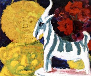 Still Life With Striped Goat Artwork by Emil Nolde