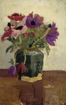 Gemberpot met anemonen Artwork by George Heidrik Breitner