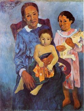 Tahitian Woman and Two Children Artwork by Paul Gauguin