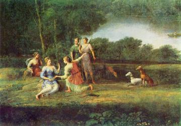 Egeria weeps over Numa Artwork by Claude Lorrain