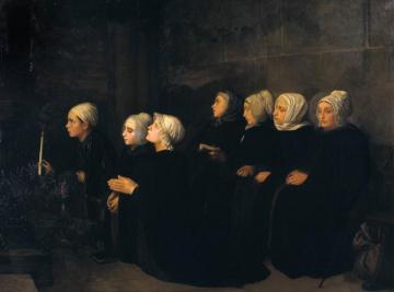 Women In Prayer Artwork by Alphonse Legros