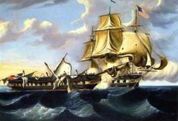 The Constitution and the Guerriere Artwork by Thomas Chambers