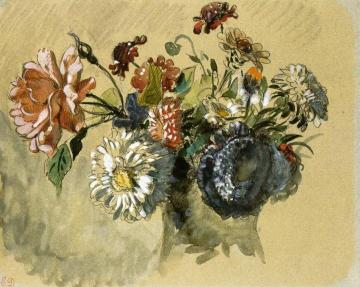 Bouquet of Flowers Artwork by Eugène Delacroix