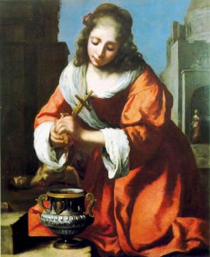 Saint Praxidis Artwork by Johannes Vermeer