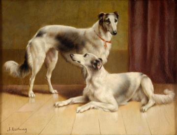 Persian Greyhounds Artwork by Carl Reichert