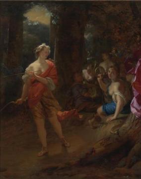 Diana and her Nymphs in a Clearing Artwork by Godfried Schalcken