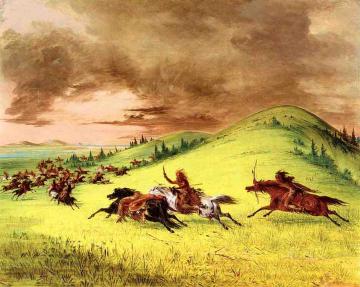 Battle Between Sioux And Sauk And Fox Artwork by George Catlin