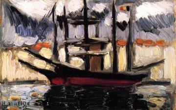 Two Boats Side by Side in the Marseilles Harbor Artwork by Henri Matisse