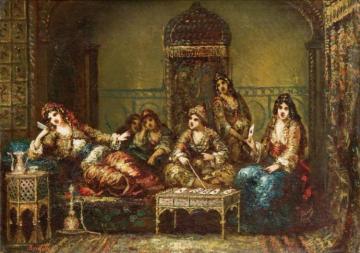 A Game of Tarot in the Harem Artwork by Frédéric Borgella