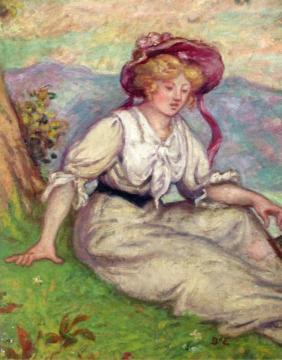 Woman In A Sunbonnet Artwork by Georges D'espagnat