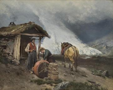 Summer Mountain Farming in Briksdalen Artwork by Axel Hjalmar Ender