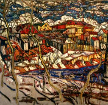 Village at Peace, Fastov Artwork by Abraham A. Manievich