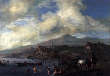 Landscape with Bathers Artwork by Philips Wouwermans