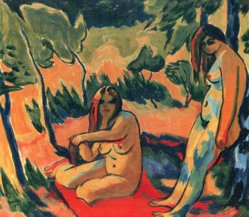 Women on the Edge of the Forest Artwork by Hermann Max Pechstein