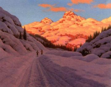 Cross-country Skiing, Haute Savoie Artwork by Ivan Fedorovich Choultse